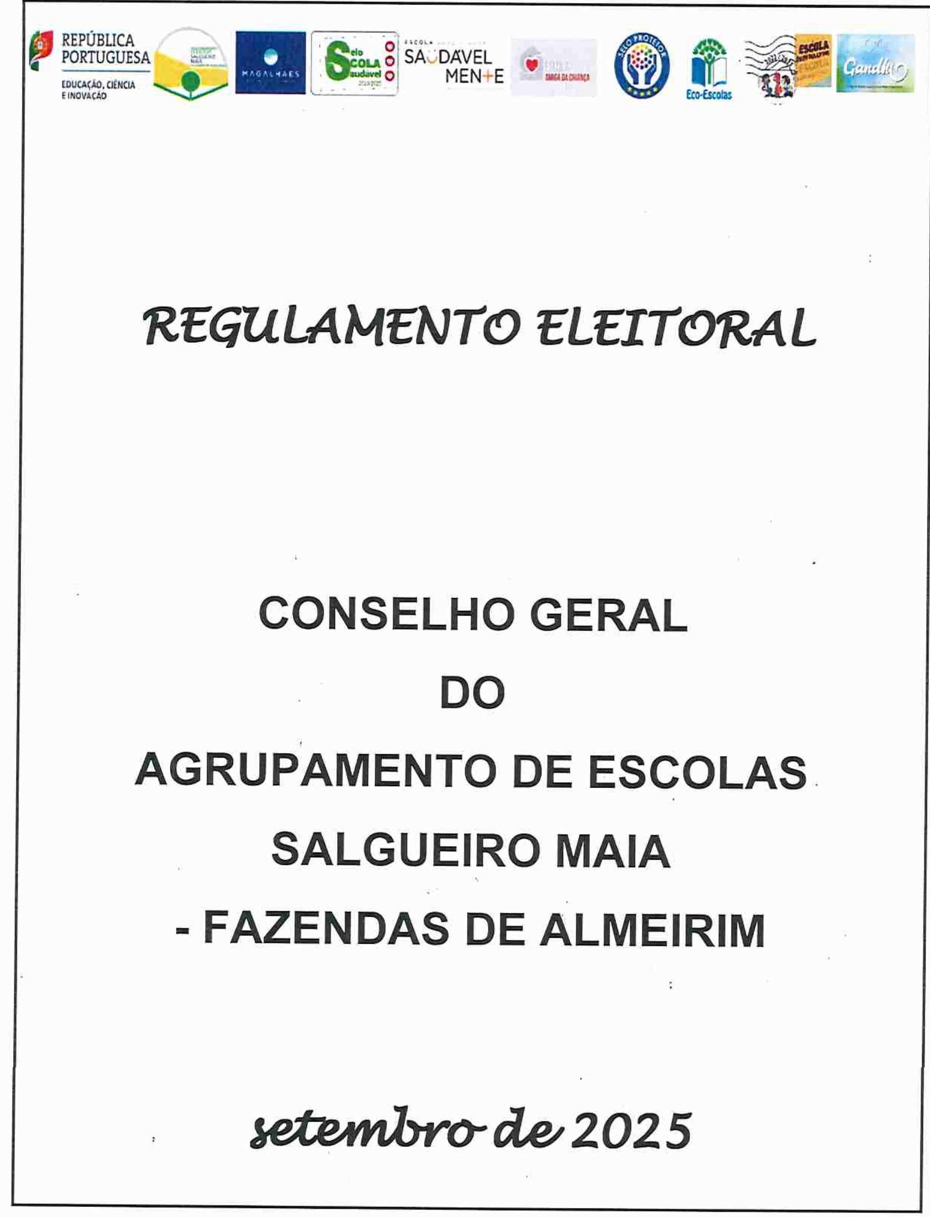 Regulamento eleitoral-  Conselho Geral do Agrupamento Salgueiro Maia – Fazendas de Almeirim