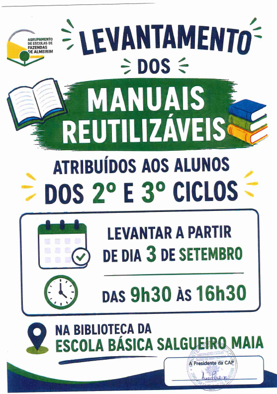 AVISO – MANUAIS ESCOLARES REUTILIZÁVEIS